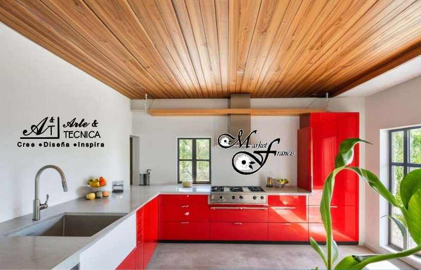 Instalación de piso de resina espoxica,  y cielo falso de PVC en cocina de residencia en Masaya, Nicaragua