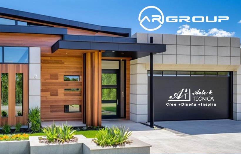 Instalación de porton americano levadizo y fachada de ACM en residencia en Chinandega, Nicaragua