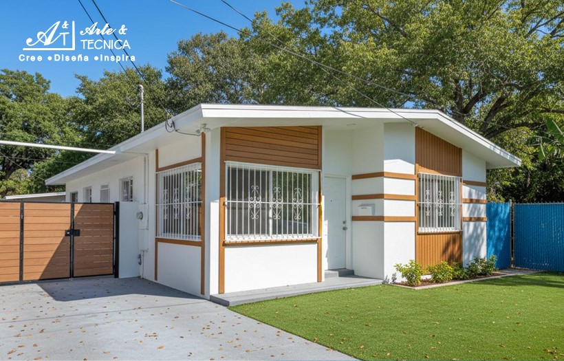 Instalación de fachadas de PVC y WPC con sistema de control de acceso y seguridad en casa de playa en Carazo, Nicaragua