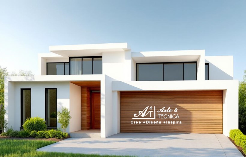 Instalación de sistema de acceso con porton seccional levadizo automatizado con control internet y radiofrecuencia en residencia en Esteli, Nicaragua