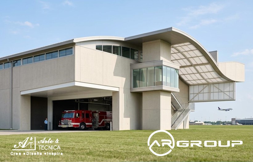 Instalacion de sistema de cubierta de techos autoportantes con aislamiento termoacustico en terminal aerea de Nicaragua