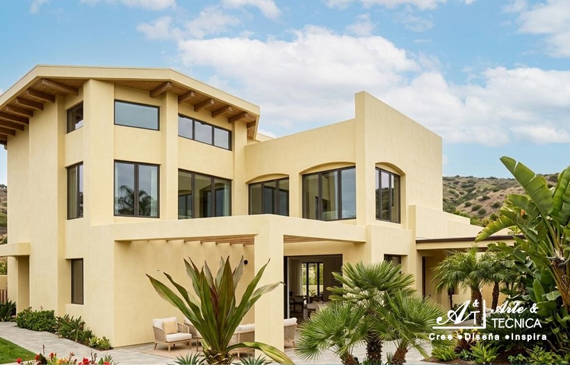 Instalacion de pisos de resina epoxica con marmol para interiores y con granito para exteriores en hotel en Rivas, Nicaragua