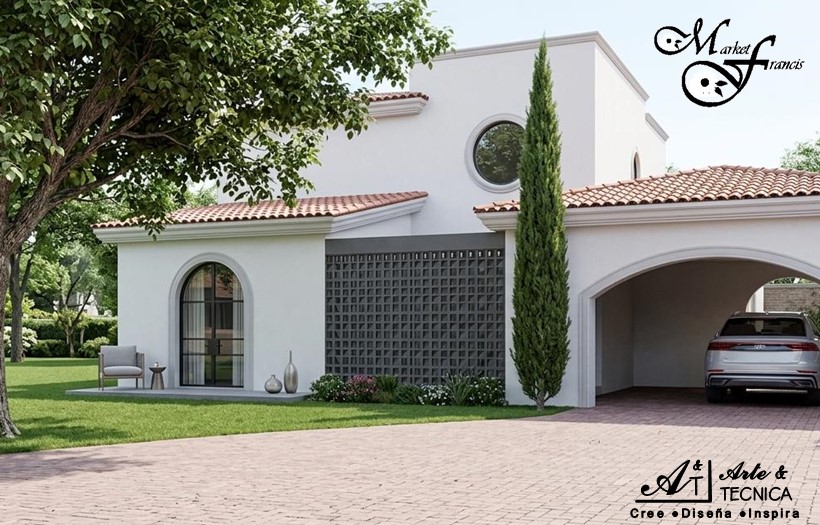 Instalacion de sistema de recubrimiento termico con cubierta de tejas de asfalto shingle y stuco veneciano en paredes en residencia en Rivas, Nicaragua