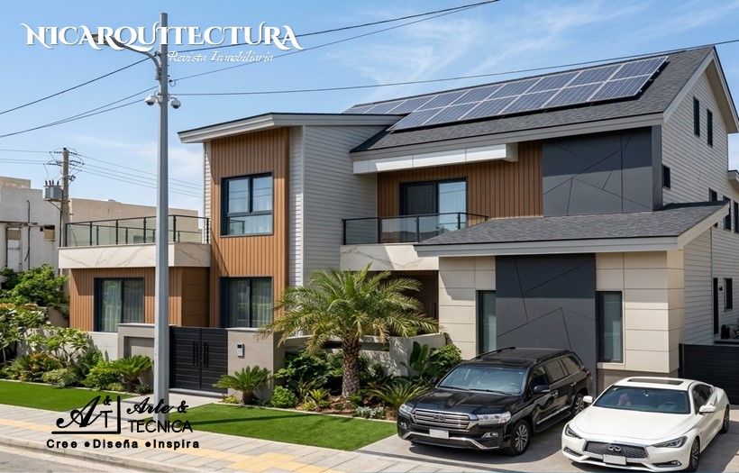 Instalacion de sistema de control termoacustico con laminas ACM, SIding PVC y WPC en Esteli, Nicaragua.
